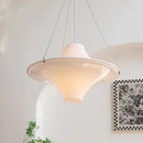 Axyaa Modern Cream Style Acrylic Flying Saucer Chandelier