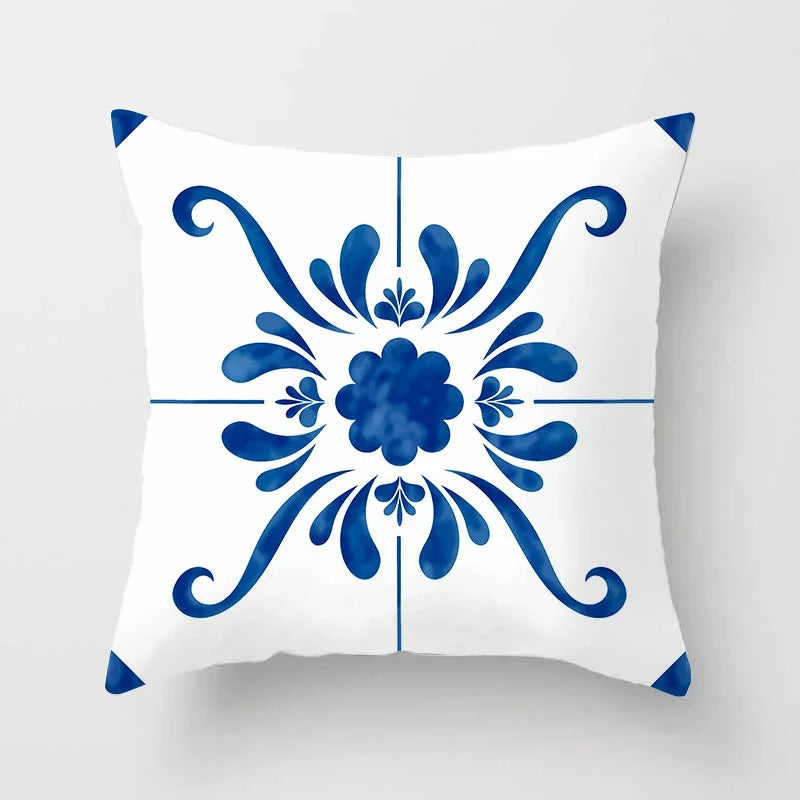 Axyaa Blue Mandala Pattern Pillow Case 45*45cm