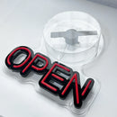 Axyaa 3D Holographic Fan LED OPEN Neon Sign USB Interface for Enhanced Store Visibility