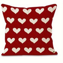 Axyaa Red Love Pattern Pillowcase for Home Sofa Decoration