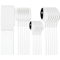 Axyaa 24-Piece Black Stainless Steel Cutlery Set Flatware Tableware Silverware Kit