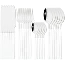 Axyaa 24-Piece Black Stainless Steel Cutlery Set Flatware Tableware Silverware Kit