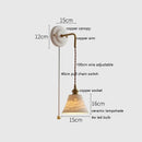 Axyaa Ceramic LED Wall Sconce, Adjustable Copper Arm, Nordic Modern Design