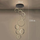 Axyaa Modern Round Ring Chandelier LED Loft Living Room Lighting Suspension Lamp