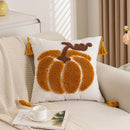 Axyaa Embroidered Pumpkin Throw Pillowcase for Halloween & Thanksgiving Decor
