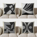Axyaa Geometric Pattern Square Pillow Cover - Modern Design for Sofa, Bedroom, Car