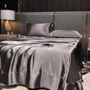 Axyaa Silk Summer Quilt & Printed Tencel Sheet Set - High-End Sleep Essentials