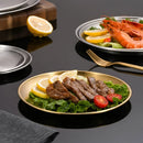 Axyaa Round Camping Dinner Plates, Rust-Proof & Stackable, Set of 8