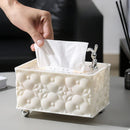 Axyaa Jacquard Tissue Box Organizer Napkin Case for Light Luxury Home Décor