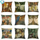Luxury Bird Cotton Linen Cushion Cover by Axyaa for Home Decor