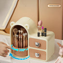 Axyaa Rotating Makeup Brush Holder with Drawer and Dustproof Lid