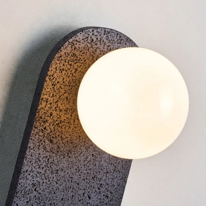 Axyaa Nordic Minimalism LED Wall Lamps Black Travertine Stair Lights for Bedroom & Bathroom
