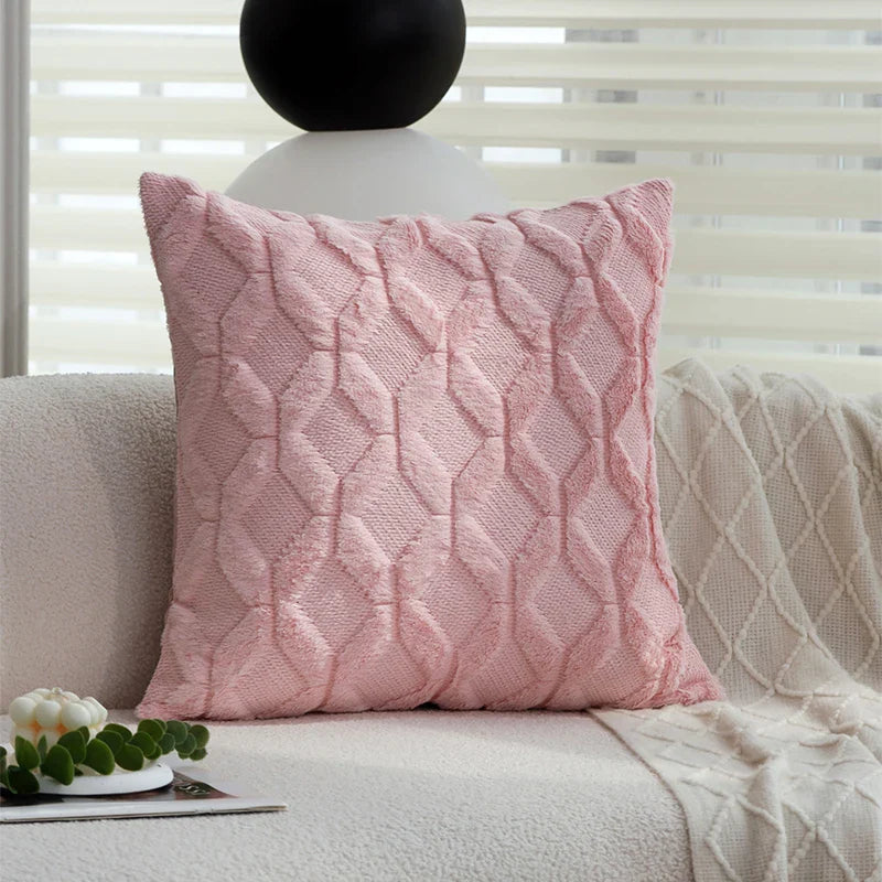 Pink Nordic Throw Pillow Cover for Living Room Sofa - Axyaa