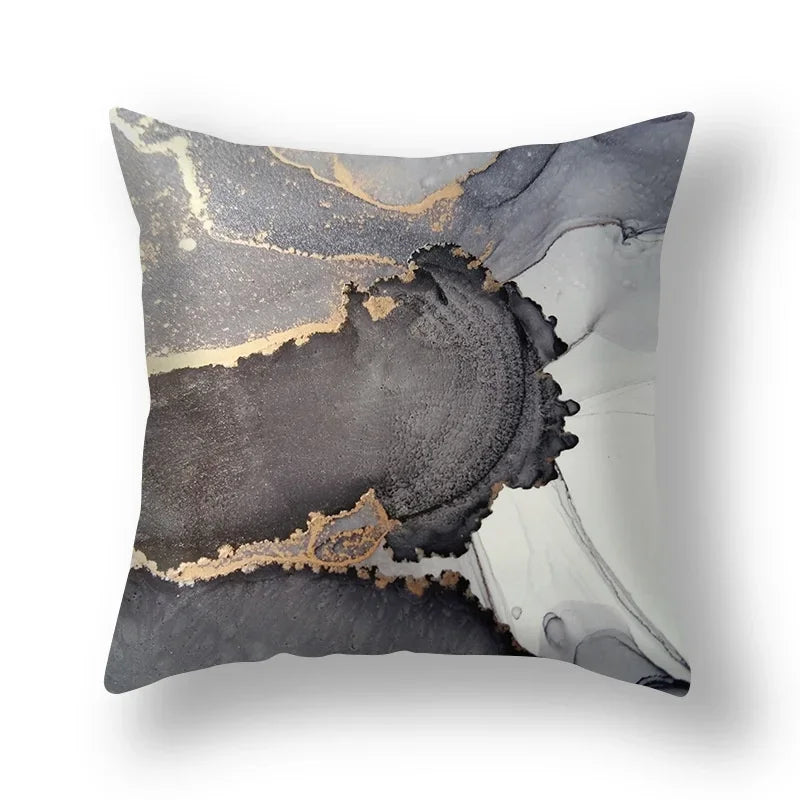 Axyaa Marble Pattern Cushion Cover Set for Home Decor