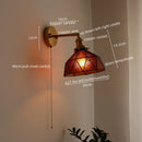Axyaa Vintage Copper Glass Wall Sconce Indoor Bedside Light Fixture
