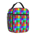 Axyaa Colorful Puzzle Piece Lunch Bag - Water-resistant Thermal Bento Tote