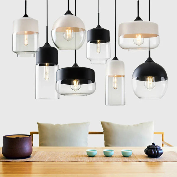 Axyaa Modern Glass Pendant Lights with LED for Indoor Home Decor