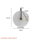Axyaa Nordic LED Wall Sconce Round Black Iron Marble Light for Home Décor