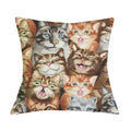 British Cat Golden Retriever Print Linen Cushion Cover - Axyaa Home Decor
