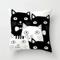 Axyaa Cat Sofa Pillow Cover - Cartoon Style Home Decor Pillowcase