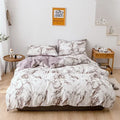 Axyaa Marble Print Duvet Cover Set, Soft Brushed King Size Bedding Set