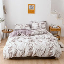Axyaa Marble Print Duvet Cover Set, Soft Brushed King Size Bedding Set