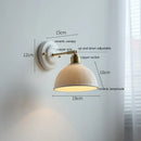 Axyaa White Ceramic LED Wall Light with Copper Arm Socket, Modern Bedroom Living Room Lamp