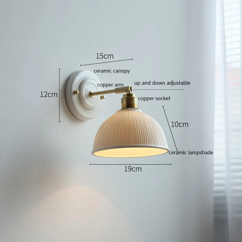 Axyaa Ceramic Wall Lamp LED Bathroom Mirror Stair Light Nordic Wandlamp