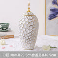 Axyaa Ceramic Flower Vase with Lid - Floral Arrangement & Storage Solution