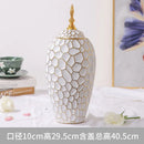 Axyaa Ceramic Flower Vase with Lid - Floral Arrangement & Storage Solution