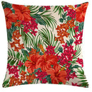 Tropical Floral & Bird Pattern Pillow Cover for Sofa, Bedroom & Car by Axyaa