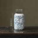 Axyaa Blue White Ceramic Vase Flower Arrangement Desktop Decorative Hydroponic Dried Flower Glass Vase