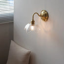 Axyaa Glass Brass LED Wall Light with Flower Shade