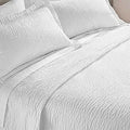 Axyaa Queen Size Cotton Blend Bedspread | Lightweight & Breathable Ripple Design