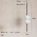 Axyaa White Glass LED Pendant Light with Adjustable Wire, Foyer Chandelier