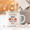 Axyaa Pumpkin Spice Enamel Mug - Festive Fall Home Decor & Gifts