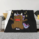 Axyaa Domo Kun Unicorn Flannel Blanket: Japanese Anime Rockers Throw Blanket