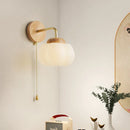 Axyaa Cotton LED Wall Lamp PE Lampshade Pull Chain Switch Nordic Stair Light Fixtures