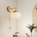 Axyaa Nordic Cotton LED Wall Lamp with Pull Chain Switch for Living Room
