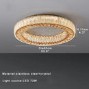 Axyaa Dimmable Crystal Ceiling Lamp for Elegant Living Room & Bedroom Decor