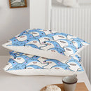 Blue Shark Kids Duvet Cover Set by Axyaa: Lovely Sea Animal Bedding with 2 Pillowcase