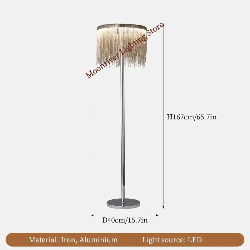 Axyaa Aluminium Chain Floor Lamp - Modern Home Decor Lighting