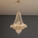 Axyaa Crystal Chandelier: Metal, Glass Shade, Luxury, Gold/Silver, Living Room, Hotel Lobby, Ceiling Lamp
