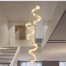Axyaa Wave Steel Luxury LED Chandelier with K9 Crystals - Dimmable Home Luminarias