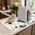Watercolor Large Kitchen Drain Pad Quick Dry Absorbent Anti-slip Drying Mat by Axyaa