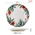 Axyaa Ceramic Christmas Dinner Plate - Round Underglaze Color Design