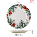 Axyaa Ceramic Christmas Dinner Plate - Round Underglaze Color Design