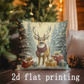 Axyaa Christmas Santa & Deer Snowman Cushion Covers - Sofa, Bedroom, Car Pillow Cover
