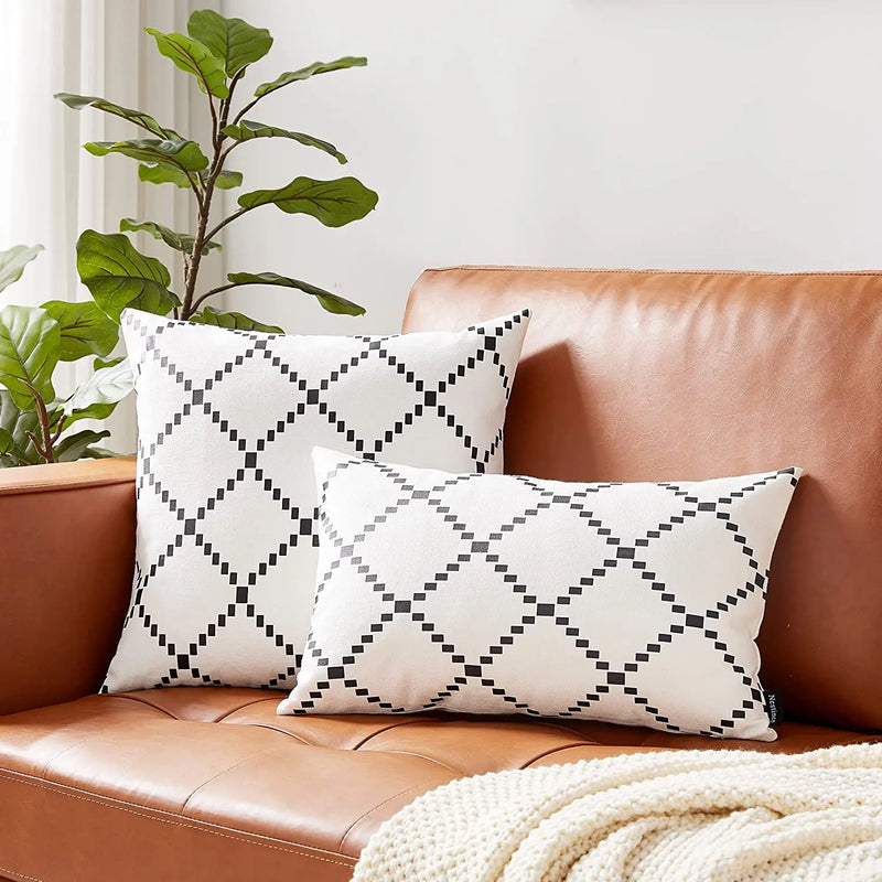 Velvet Geometric Cushion Cover for Sofa Nordic Decor by Axyaa