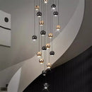 Axyaa Crystal Chandelier Stair Pendant Living Room Interior Lighting